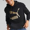 PUMA men's black long-sleeve pullover hoodie with logo print