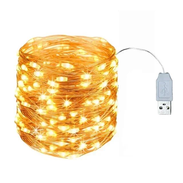 10M/20M Waterproof 8Modes USB Copper Wire LED String Fairy Light With 13Key Remote For Xmas Party Christmas Decoration  Year