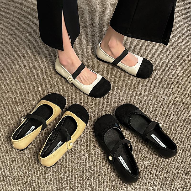 

Универсальные туфли-лодочки на плоской подошве с низким каблуком и небольшим вырезом, женские, весна-осень 2025 г., новые французские туфли Мэри Джейн в стиле ретро, туфли Doudou на мягкой подошве 35