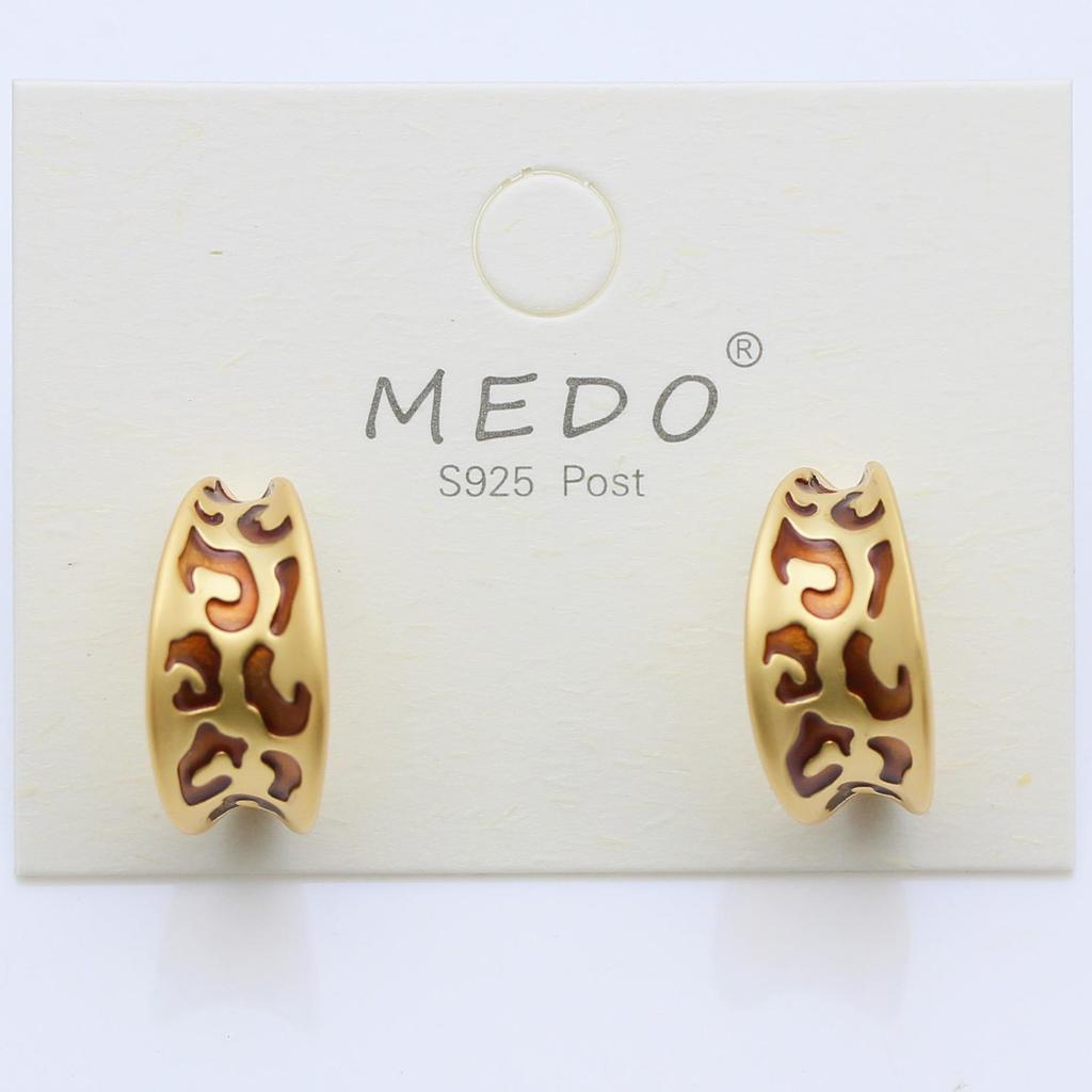 Y2K Style Leopard Print Retro Stud Earrings for Autumn/Winter