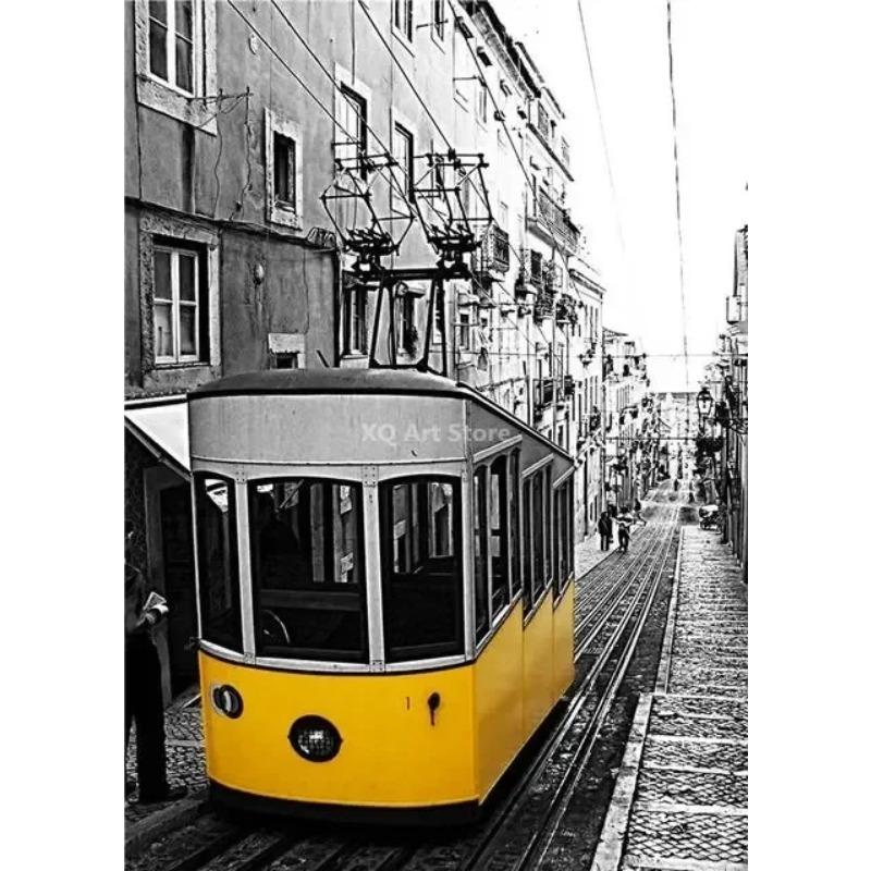 Nordic City Scenery Canvas Painting Yellow Wall Art Poster For Living Room Photograph European Landscape Picture Home Decor