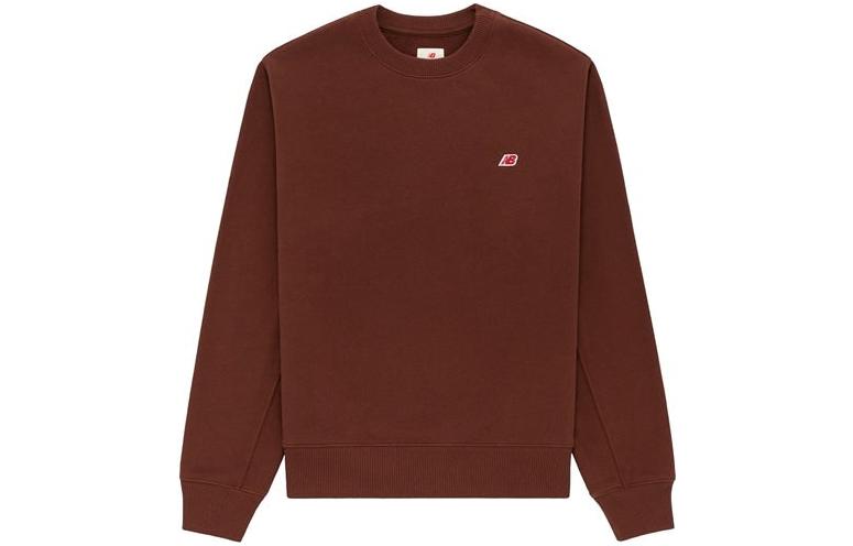 New Balance Teddy Made Sweatshirts Unisex Brown Crew Neck Moderate Regular MT21541-ROK L