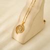 ins full diamond spiral pendant necklace plated 18K chain stainless steel personalized bead chain design jewelry women