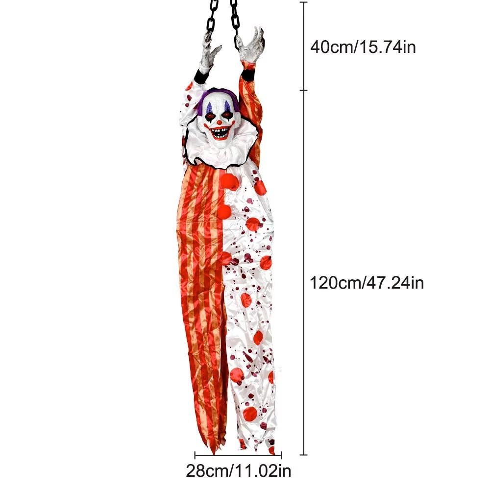 Halloween Decorations Electric Voice-activated Hanging Ghost Clown Hanging Ghost Haunted House Horror Decoration Props