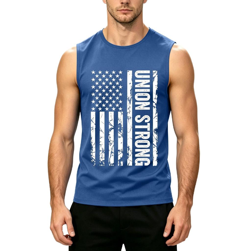 Men's Sleeveless Casual Tank Top Muscle Shirt Printed Graphic Crew Neck Summer Workout Gym Apparel for Outdoor Activities