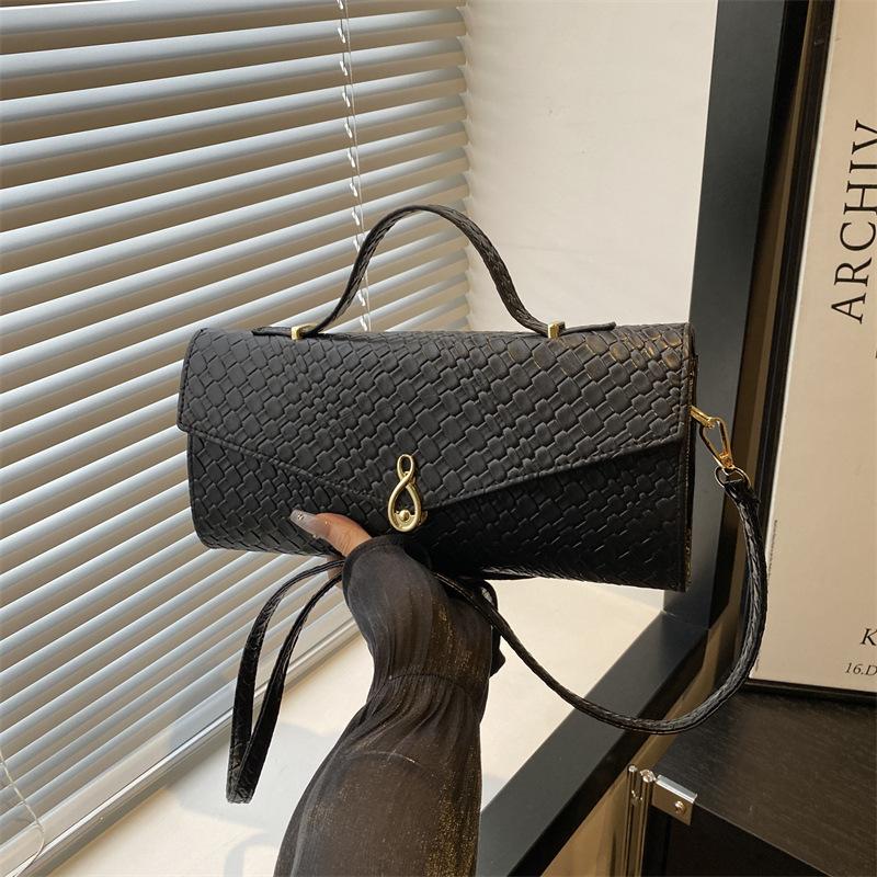 Mode Textur Temperament kleine quadratische Tasche neu retro gewebtes Muster Handtasche Damen Pendler Schulter Umhängetasche