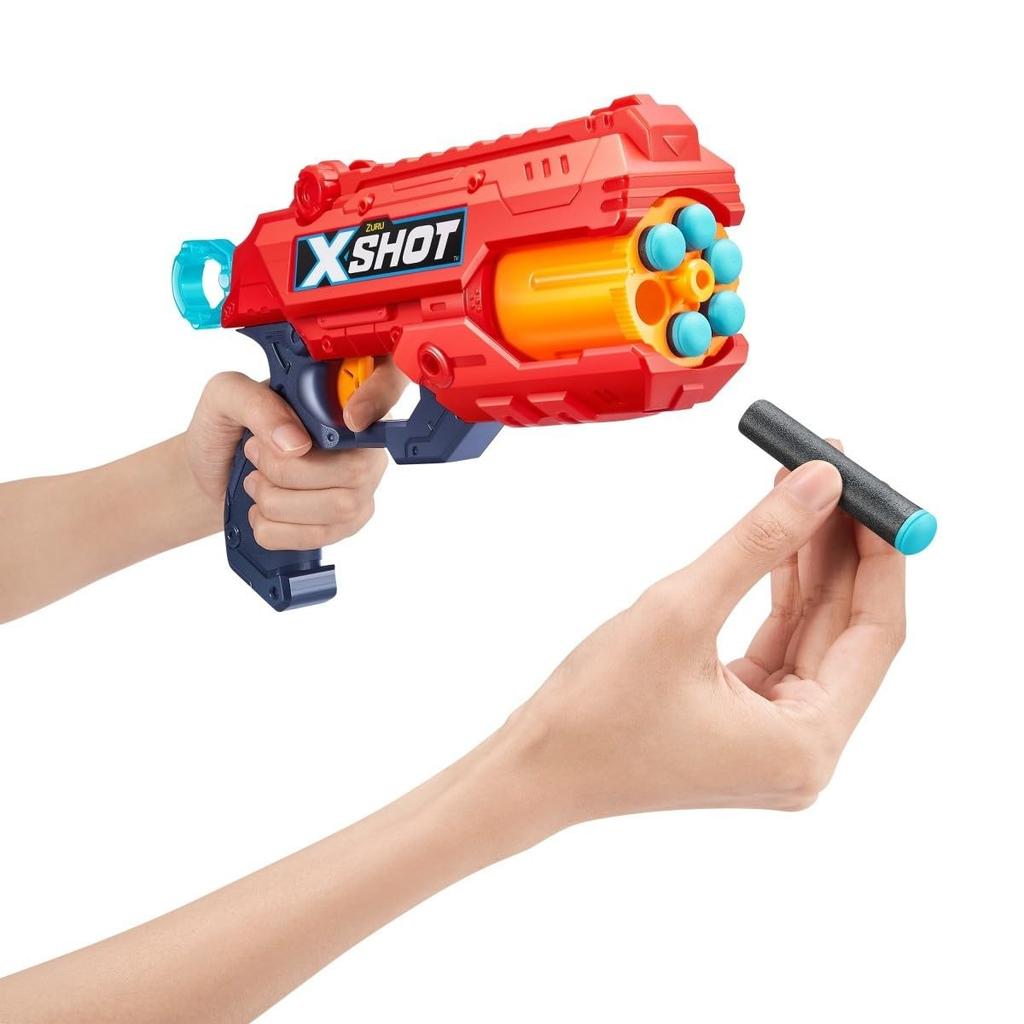 ZURU XSHOT Excel Reflex Blaster Toy with Sponge Authentic 6, 12-dart Darts, 36433, Product.