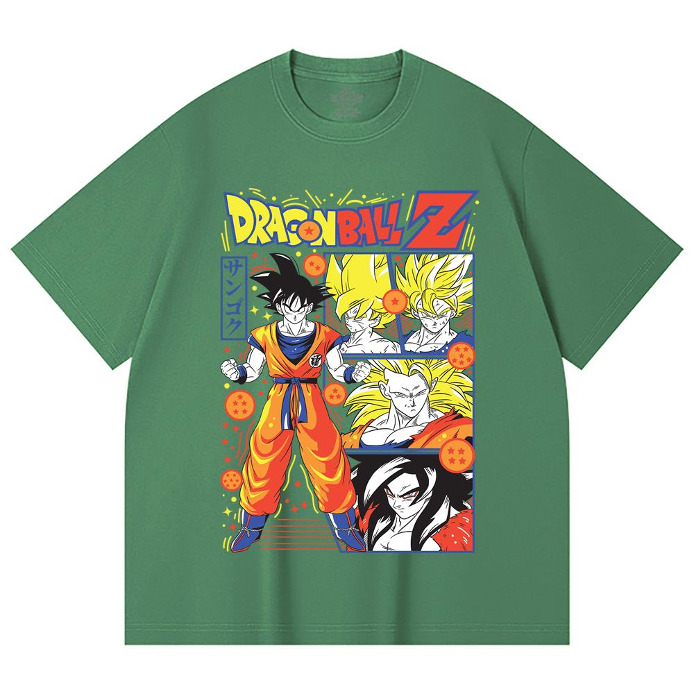230 Gsm 100% Cotton Dragon Ball V56 Goku Print Unisex Heavy Cotton T Shirt