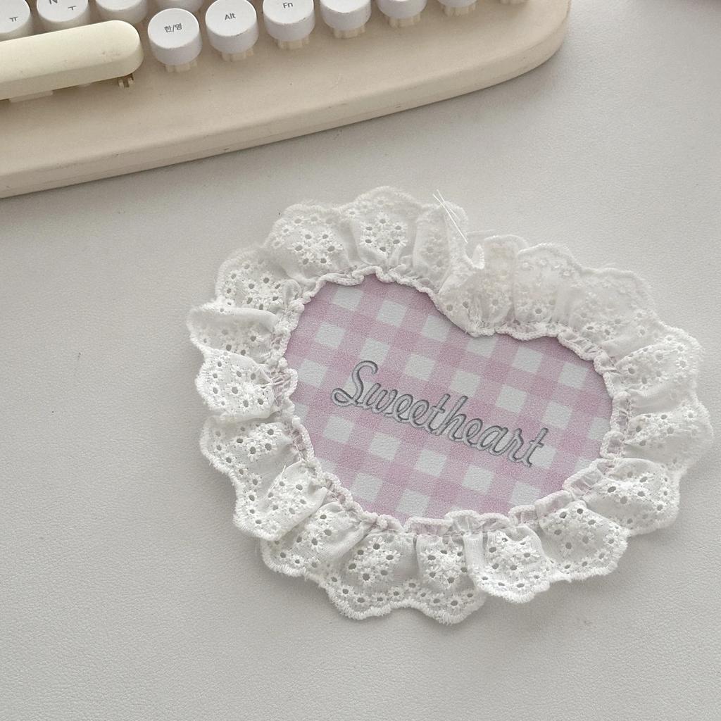 Heart Shaped Lace Coasters Sweetheart Plaid Cup Mats Multi Purpose Drink Coaster Tableware Decoration Kitchens Accessories Gifts