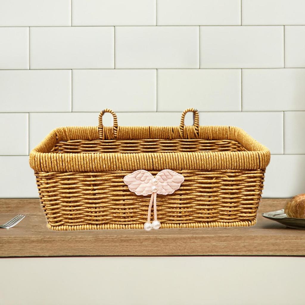 Imitation Basket Woven in Rattan, Kitchen Editing Organizer, Storage Organizer Hanging Basket