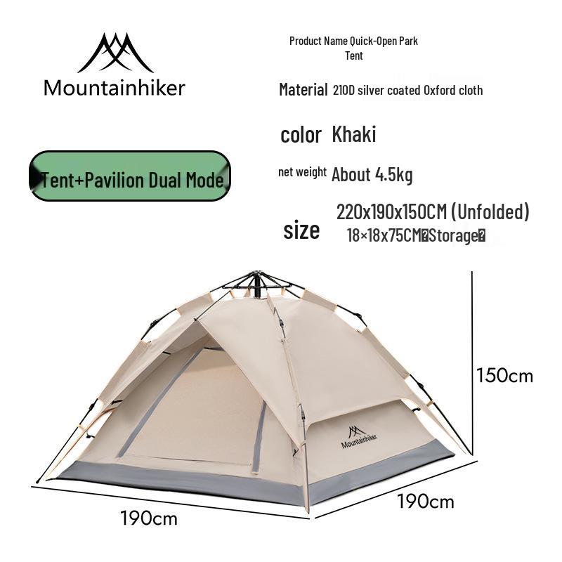 Горный парк для гостей Быстроустанавливаемая водонепроницаемая туристическая палатка: Портативное и прочное укрытие 2-4 Person