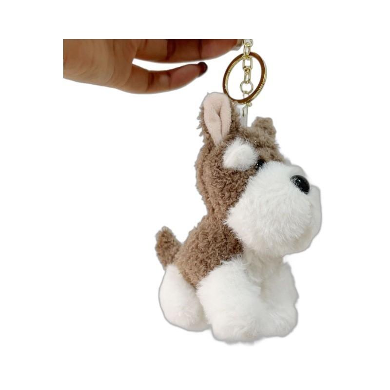 Soft Schnauzer Plush Keychain Cute Dog Stuffed Toy For Bags