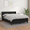 Bed with Mattress - Exclusive Home - Black - Faux Leather - 140x190 Cm - Adjustable Headboard