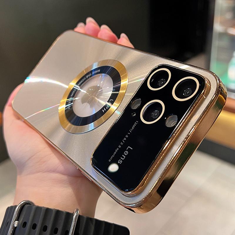 

Роскошный чехол с магнитным матовым покрытием Magsafe для iPhone 15 14 13 12 11 Pro Max с логотипом AG, матовый чехол Aurora Business с большим окном