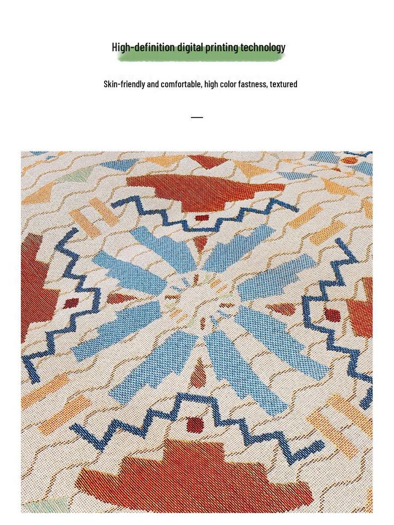 Bohemian Cotton Jacquard Throw Blanket and Bed Runner for Home or Hotel.