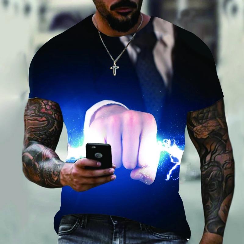 T-shirt décontracté à manches courtes et col rond pour homme, nouvelle collection été 2023, avec impression populaire, grande taille, éléments de rue