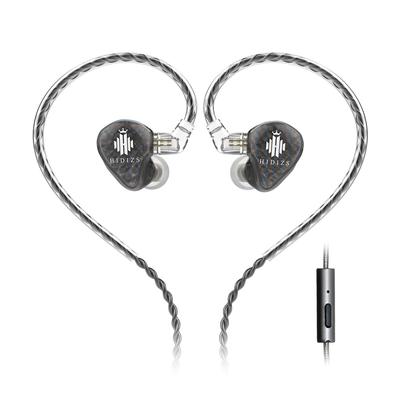 HIDIZS HiFi Wired Equipped with 2pin Connector Black MS1-Galaxy Earphones, 1DD, 0.78mm Recable, (with Microphone)