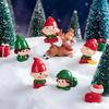 6Pcs Mini Christmas Elves Figurines Cute Elves Little People Decor For Diy Fairy Garden Christmas Tree Holiday Decor