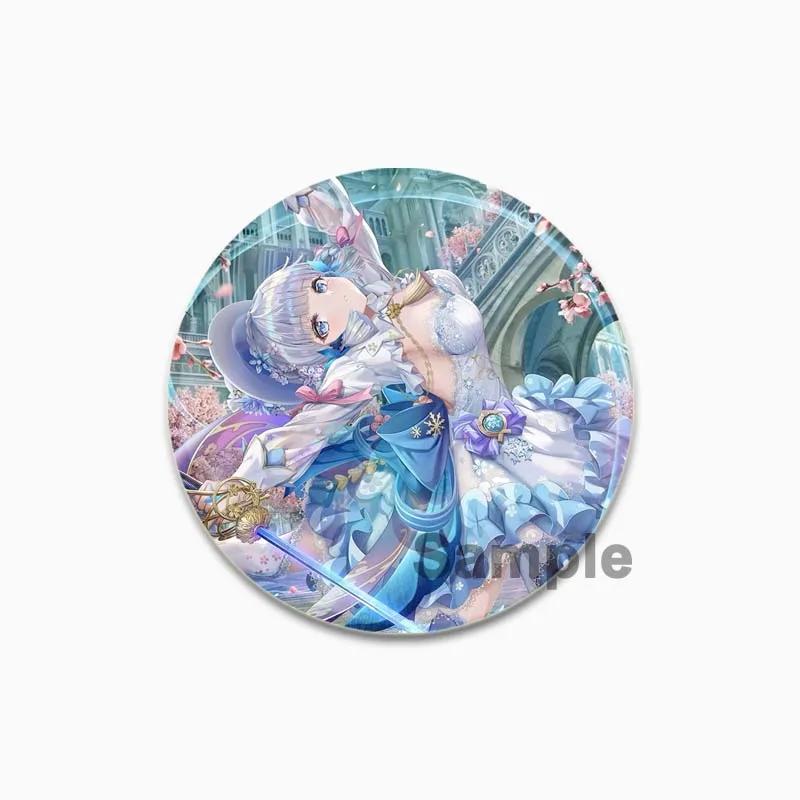 32/44/58mm Kamisato Ayaka Cartoon Badge Cute Tinplate Brooches Handmade Creative Enamel Pins for Clothes Backpack Gift Jewelry Accessories