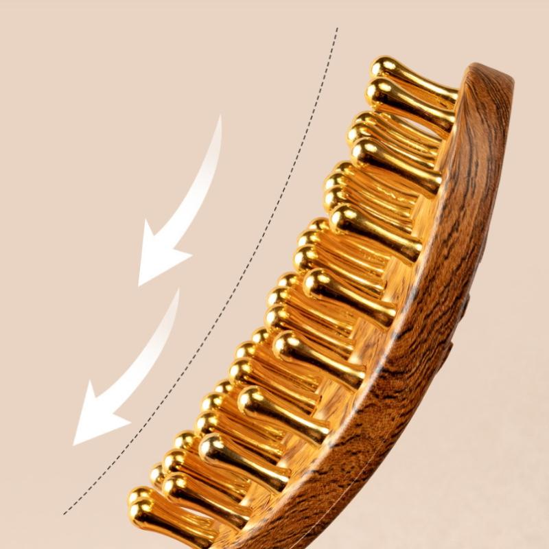 39 Teeth Head Massage And Gua Sha Tool Long Handled Massage Comb Scalp Head Meridian Comb Thickened Wide Wooden Comb