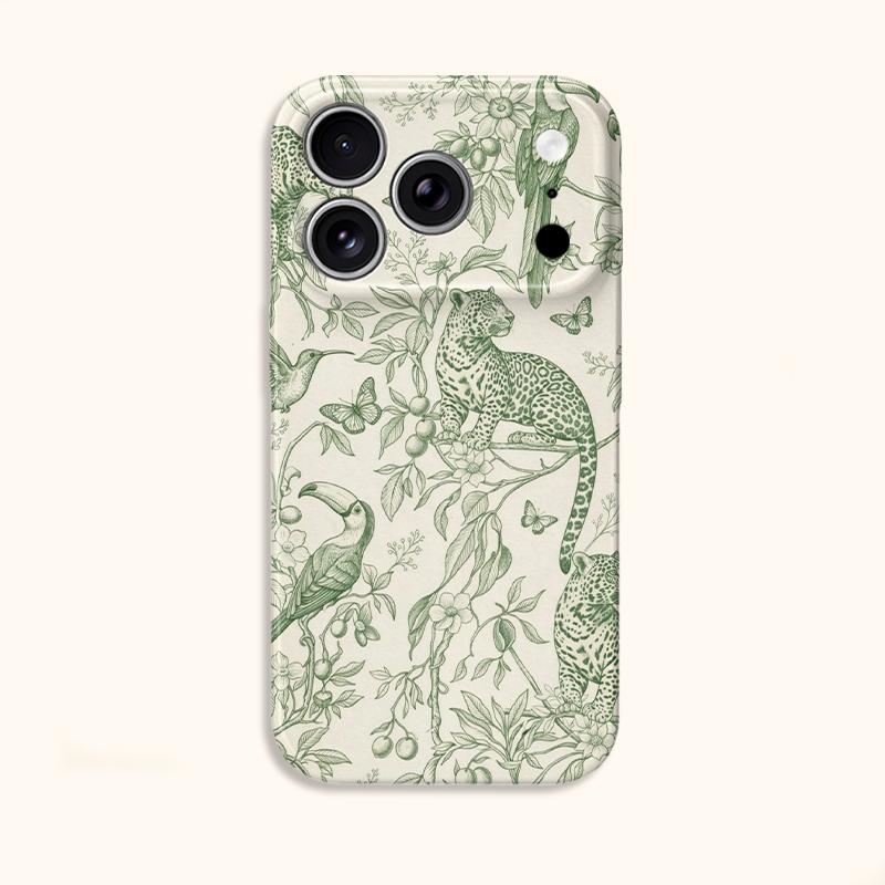 Botanical Tropical Wildlife Sketch Nature Art Graphic Film Aesthetic Protective Shockproof Bumper Phone Case Cover For iPhone 14 15 16 17 Pro Max Plus