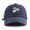 Pc Flower Print Washed Baseball Cap for AdultsMinimalist Retro Style Casual Soft Adjustable Dad HatPerfect As Gift