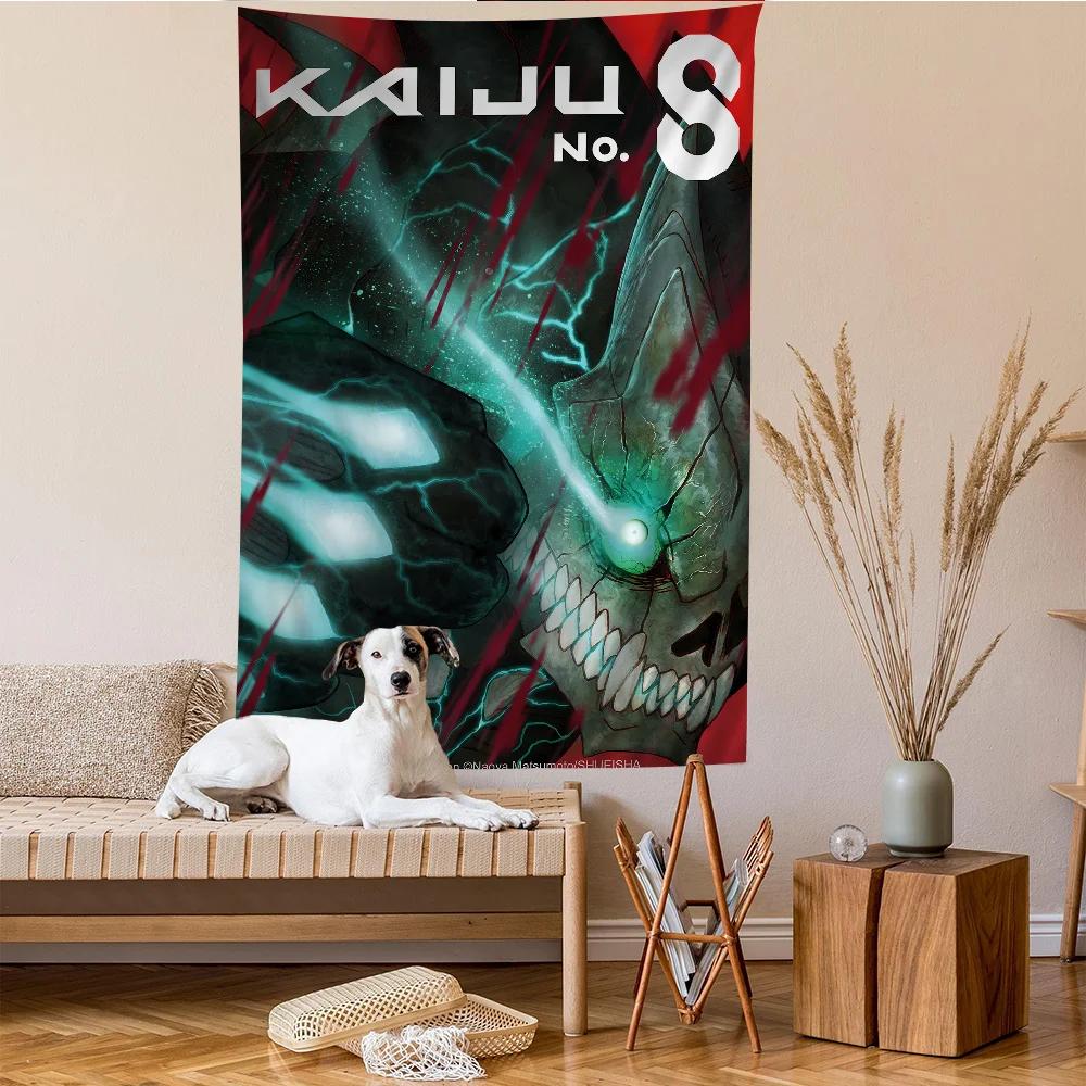 Anime Kaiju No 8 Tapestry Art Printing Japanese Wall Tapestry Anime Wall Hanging Home Decor