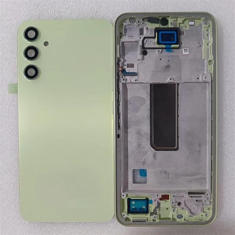For Samsung Galaxy A34 5G A346 Full Housing Case Middle Frame + Battery Back Cover Rear With Camera Lens Repair Parts