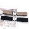 Heart-Shaped Buckle Slim Waist Belt for Women, Decorative Waist Cincher, Stretchy Narrow Leather Belt, Versatile Waist Cincher