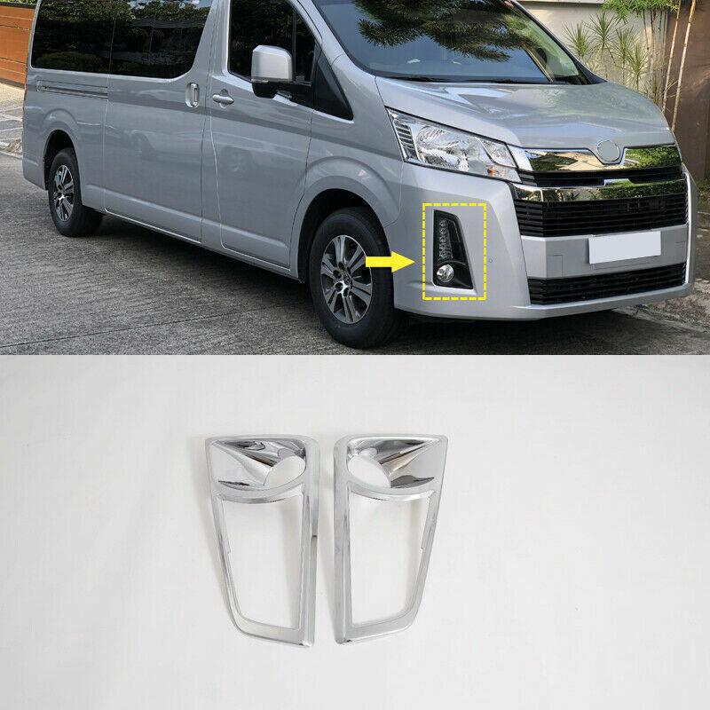 For Toyota Hiace 2019 2020 2021 ABS Chromed 1Pair Front Fog Lamp Cover Trim