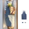 Elegant Kitchen Cooking Apron Oil-Proof Artist Flower Shop Apron Ladies Denim Apron  Restaurant Use