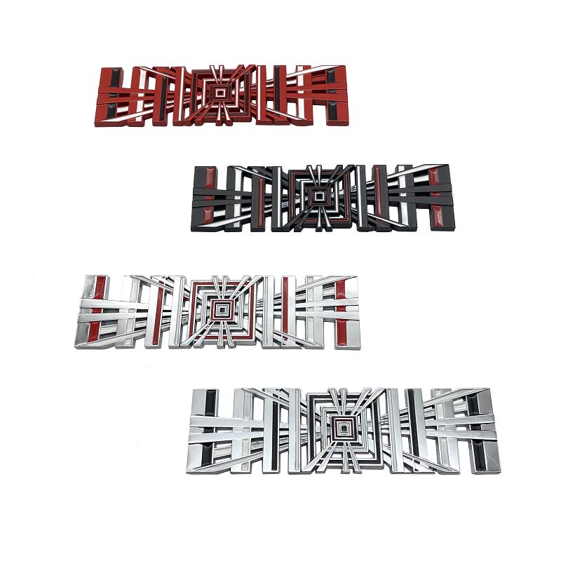 Model3 Car PLAID Logo Stickers ModelY Tail Tag Grid Decal Auto Metal Letter Decoration For Tesla Model 3 S X Y 2023 Accessories