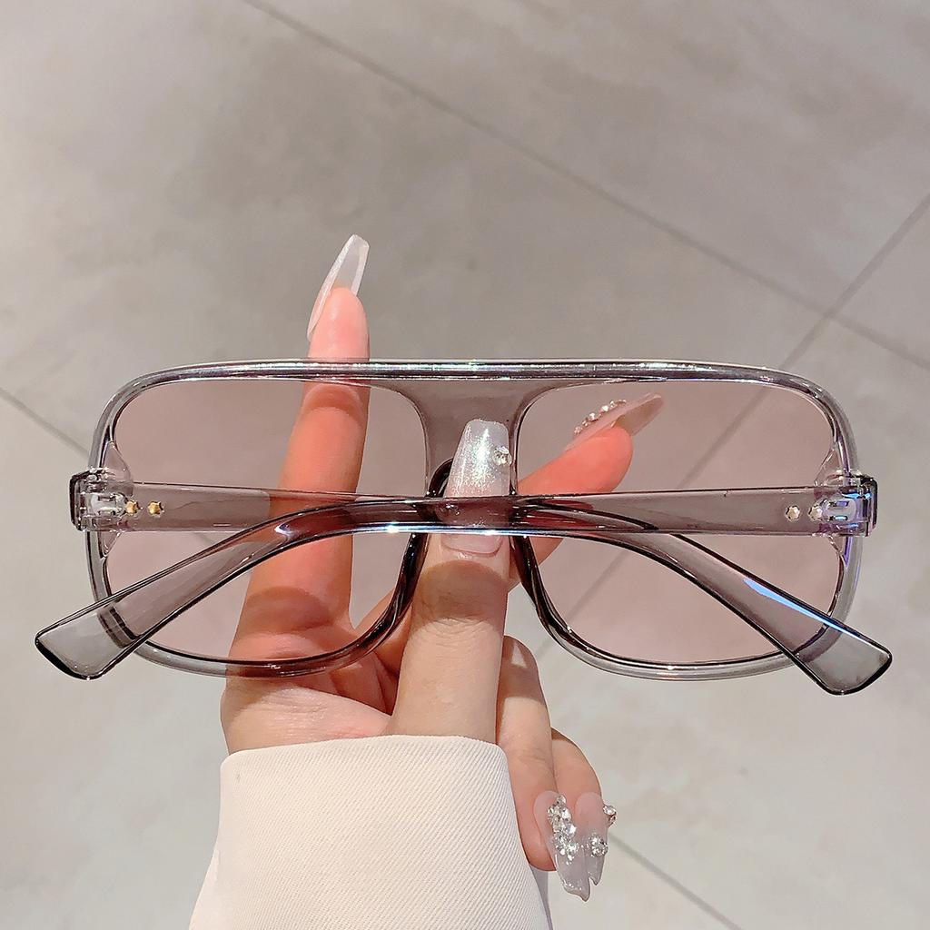 Vintage Big Frame One Piece Square Sunglasses Luxury Brand Designer Oversized Pink Shades for Women Men Punk Style
