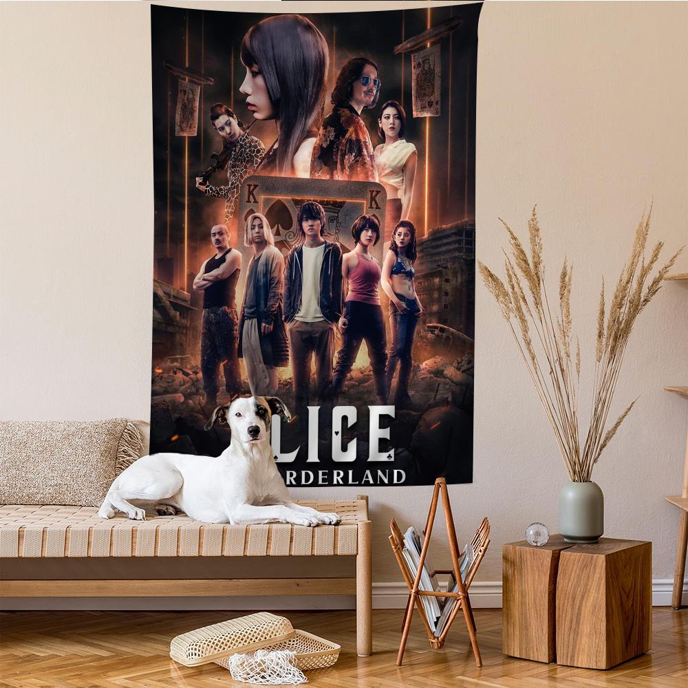 Suspense Film Alice InBorderland Printed Large Wall Tapestry Hanging Tarot Hippie Wall Rugs Dorm Cheap Hippie Wall Hanging