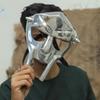 MF DOOM Mask Gladiator Face Chrome Silver Finish Mask Hip-Hop Cosplay Collectible