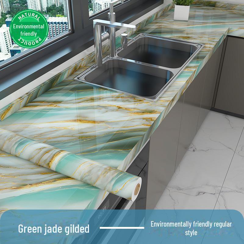 Marmor Anti-Olje Høytemperaturbestandig selvklebende kjøkkenbenk-klistremerke