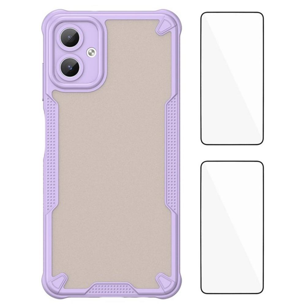 

Чохол для телефону WANLONFENG серії MFFJ для Samsung Galaxy A06 4G із 2 шт. загартованого скла, ТПУ та акрилу Purple