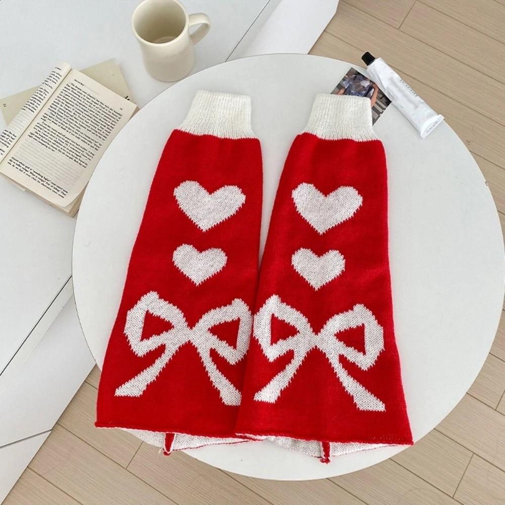 Spider Knitted Leg Warmers Heart Lolita Boots Cover Fashion Knee High Girls Stockings  Student