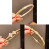 Fashion Leaf Charm Bracelet With Zirconia And Goldplated Copper For Women