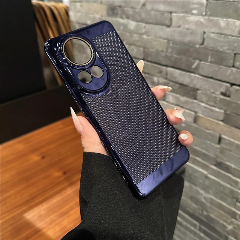 Full Cover Plating Grid Heat Dissipation PC Case With Lens Film For Huawei Nova 12 12s Pro Ultra Lite Back Shell Protector