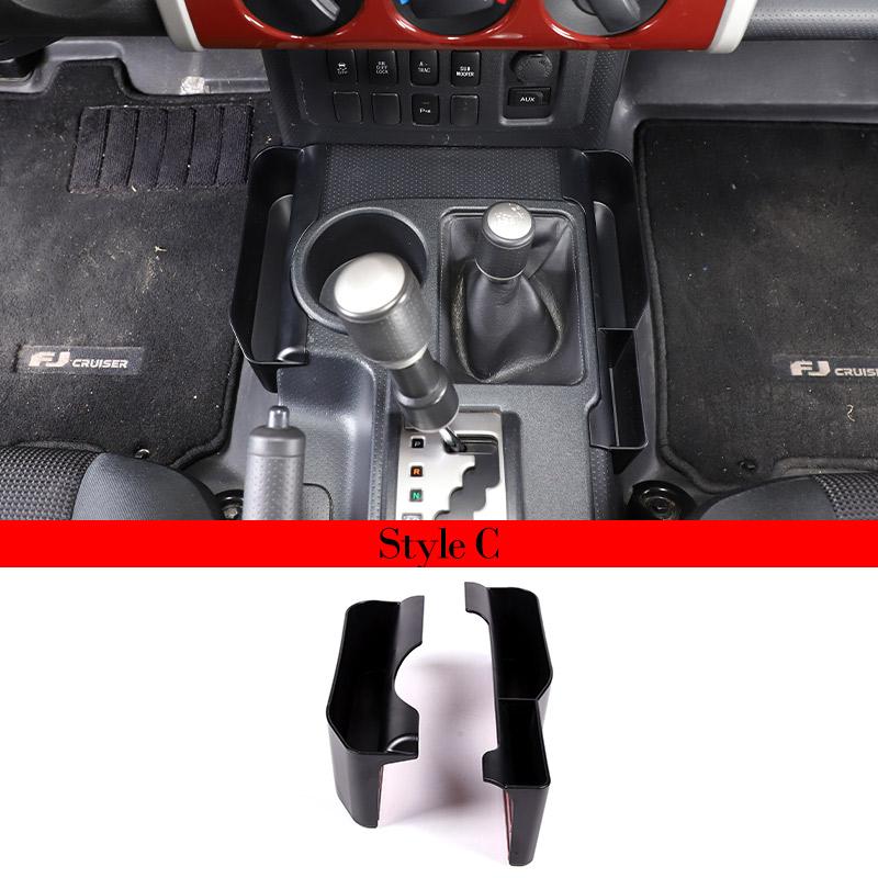 LHD For Toyota FJ Cruiser 2007- Black Car Center Console Gear Side Storage Box Phone Box Car Interior Accessories