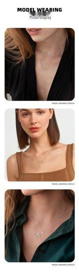 Infinity Symbol Moissanite Necklace, 18K Gold-Plated Sterling Silver Clavicle Chain for Women