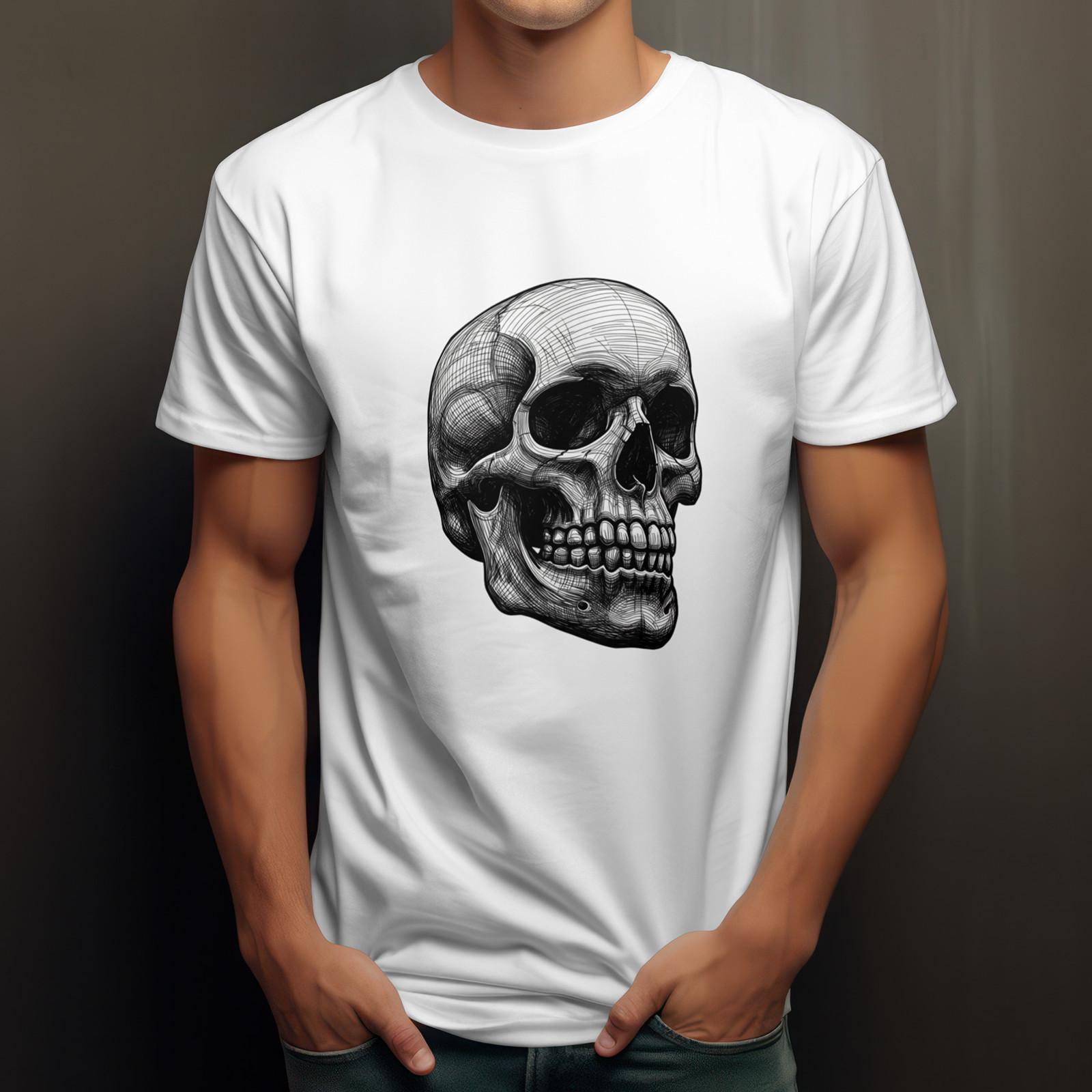 Vintage Gothic Skull Drawing Tshirt | Goth Emo Skulls S разноцветный