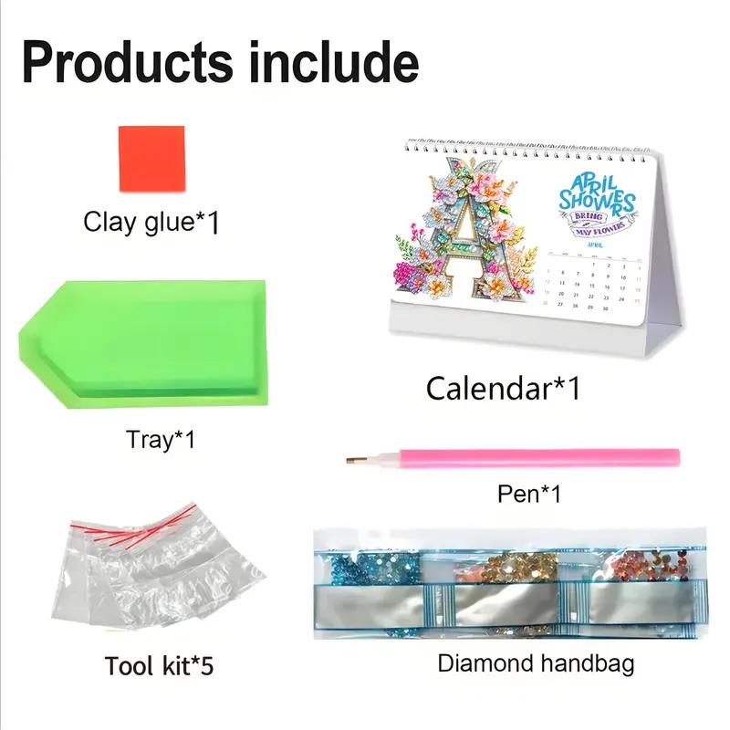 2026 Diamond Painting Calendar Monthly Calendar Different Patterns On Each Page DIY Diamond Painting Kit Desktop Ornament