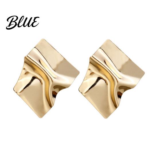 Comfortable Stud Earrings 1 Pair Geometric Irregular Design Metal Shape