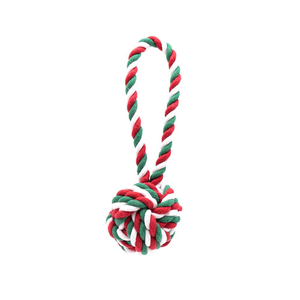 Christmas Cotton Rope Knot Toys - Bite-Resistant Teething Supplies for Dogs