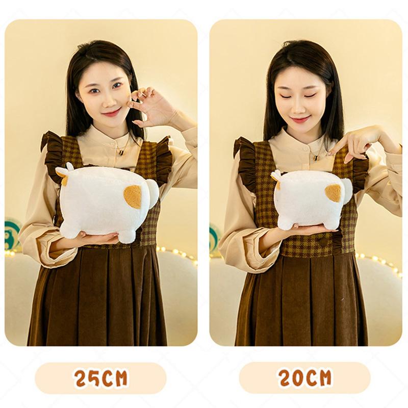 Square Cat Pillow Plush Toy Kitten Animal Plush Fluffy Cushion Soft Doll Cartoon Kawaii Black Cat Decoration Pillow Relaxing Kid