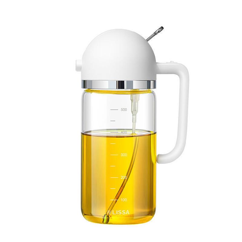 

18 Oz Dual-Purpose Oil Spray Pouring Bottle Cooking Baking Oil Vinegar Mist Sprayer for BBQ Kitchen Glass Oil Dispenser Bottle белый