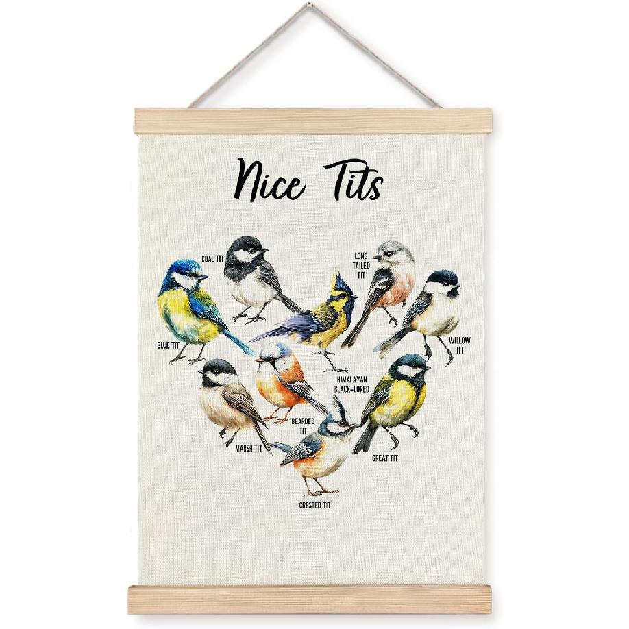 JINYO Bird Wall Decor, Bird Wall Art Poster, Bird Pictures Wall Decor, Bird Decor for Home, Gifts for Bird Lovers, Bird Prints Wall Art for Home
