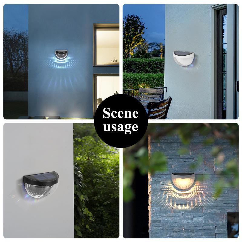 LED Solar Light Outdoor Waterproof Solar Garden Lights 6LED Wall Lamp Warm White Street Lamp Solar Energy Garden Decoration